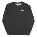 PUMA Mens Black Cotton Blend Crew Neck Sweatshirt S Logo Casual Athleisure