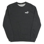 PUMA Mens Black Cotton Blend Crew Neck Sweatshirt S Logo Casual Athleisure