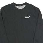 PUMA Mens Black Cotton Blend Crew Neck Sweatshirt S Logo Casual Athleisure