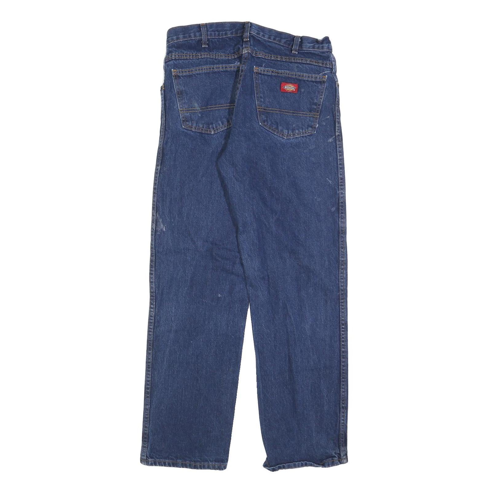 DICKIES Mens Blue Jeans Relaxed Straight Denim Medium W32 L32 Workwear
