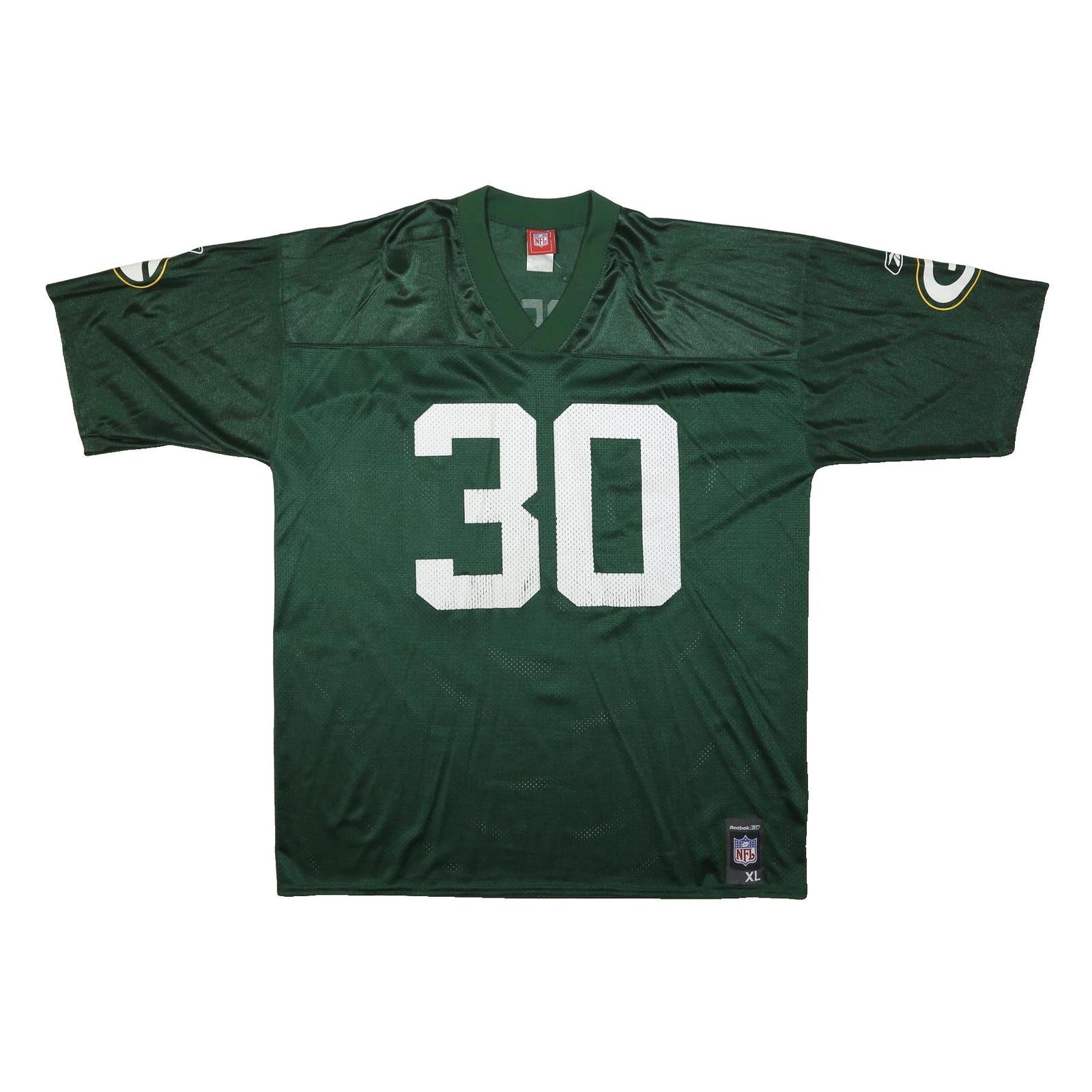 NFL Mens Green Jersey XL Short Sleeve V-Neck Printed Number 30 Green Bay