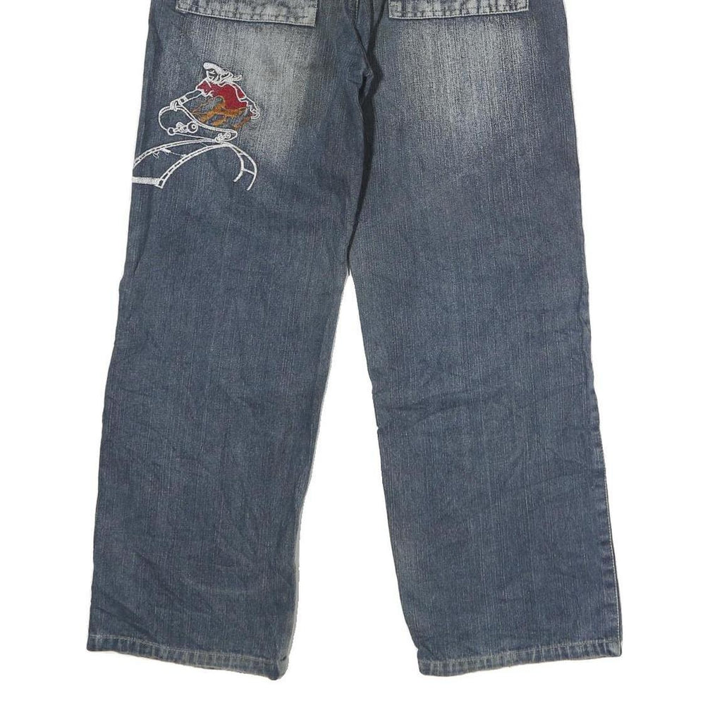 Womens Blue Regular Fit Denim Jeans W22 L27 Elasticated Waist Patch Pockets