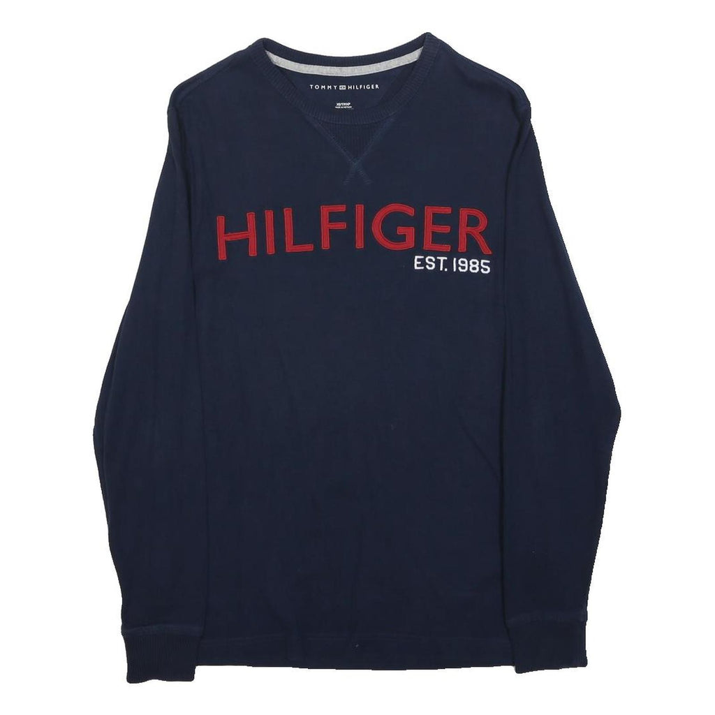 TOMMY HILFIGER Womens Navy Hilfiger Est 1985 Crew Neck XS Sweatshirt Casual