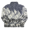 EGO Womens Grey & Cream Mountain Scene Zip Jacket L Acrylic Blend Winter Outdoor