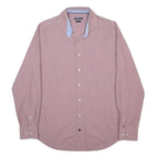 TOMMY HILFIGER Mens Pink Cotton Shirt L Button Collar Long Sleeve Formal