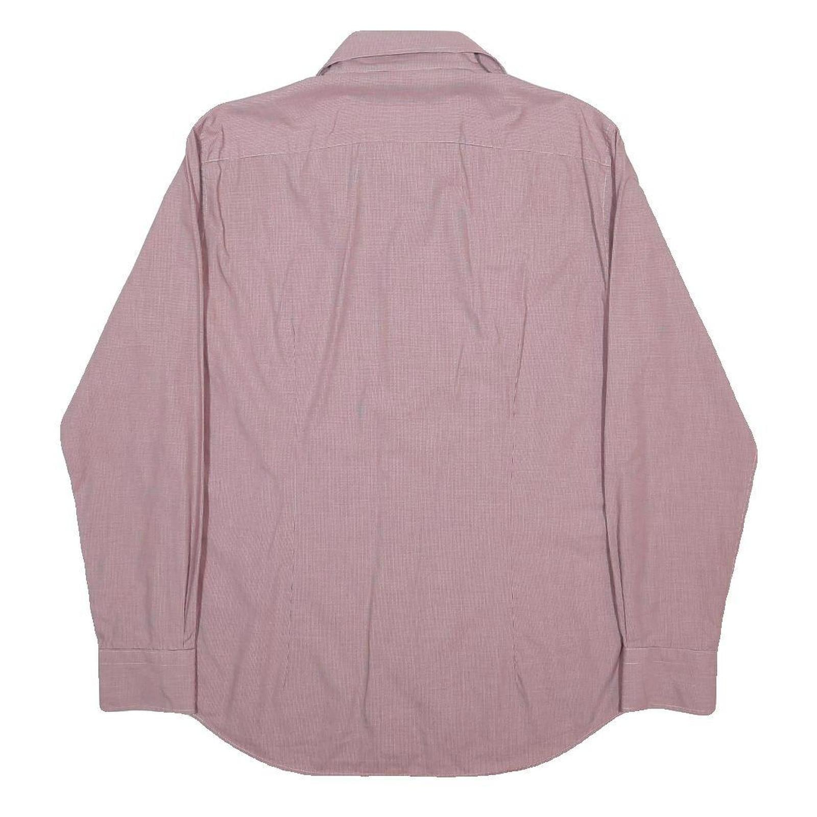 TOMMY HILFIGER Mens Pink Cotton Shirt L Button Collar Long Sleeve Formal