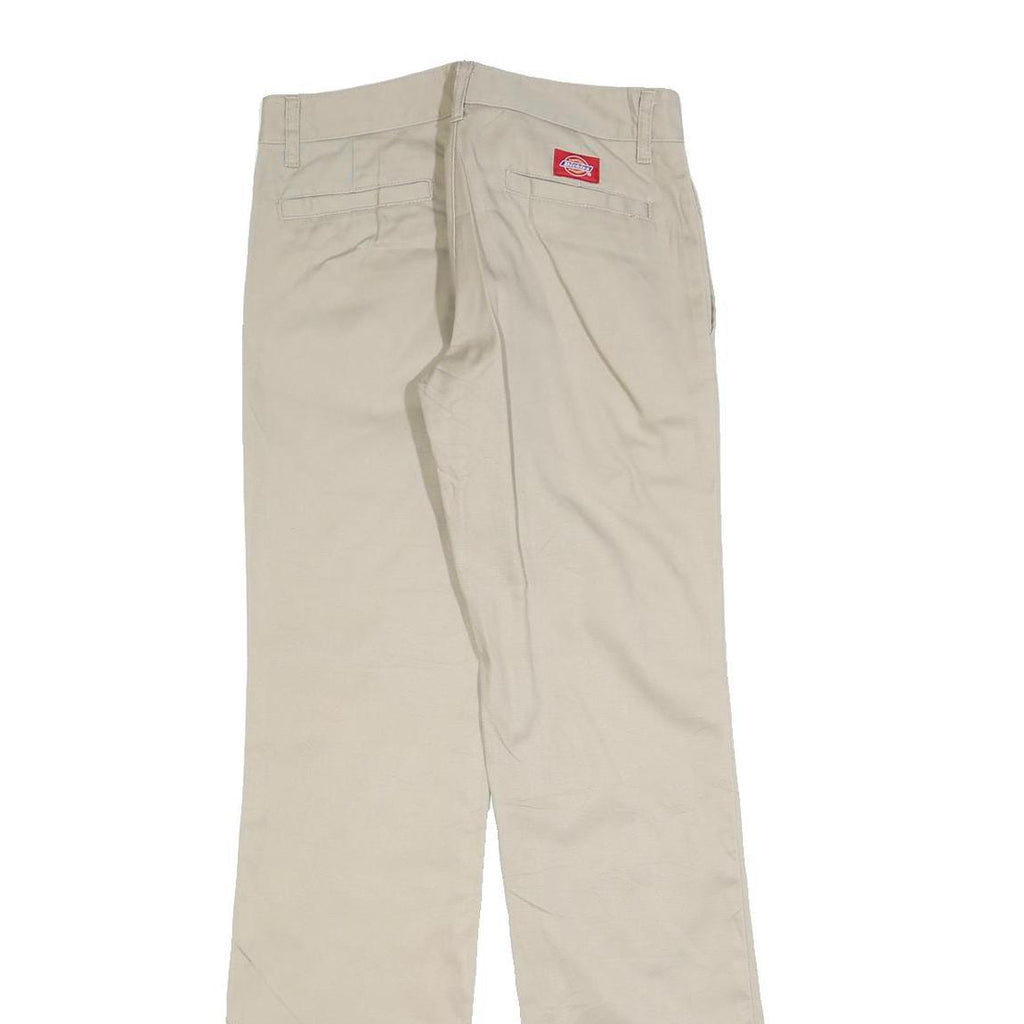 DICKIES Womens Cotton Blend Beige Regular Fit Straight Trousers W28 L32 Workwear