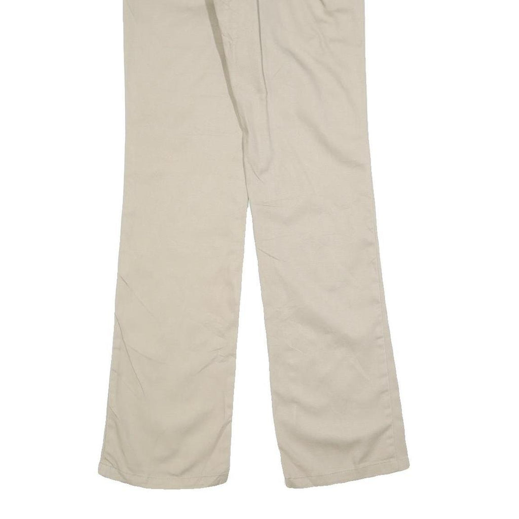 DICKIES Womens Cotton Blend Beige Regular Fit Straight Trousers W28 L32 Workwear