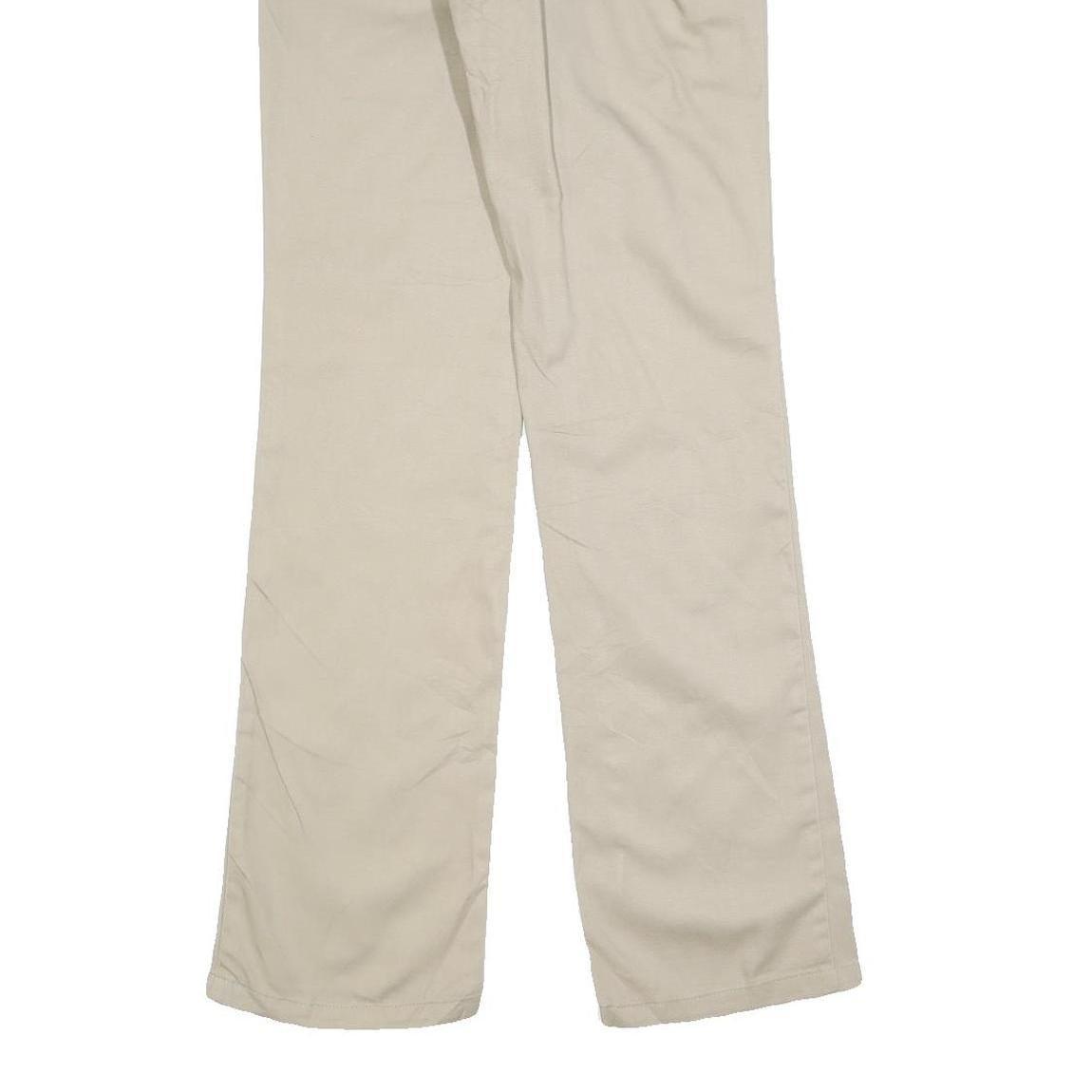 DICKIES Womens Cotton Blend Beige Regular Fit Straight Trousers W28 L32 Workwear