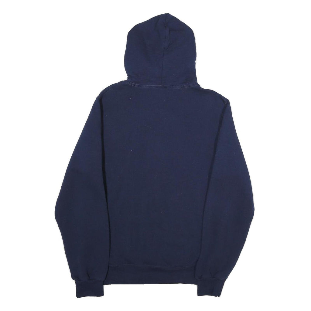 RUSSELL ATHLETIC Mens Navy Blue Pullover Hoodie S Cotton Logo Graphic