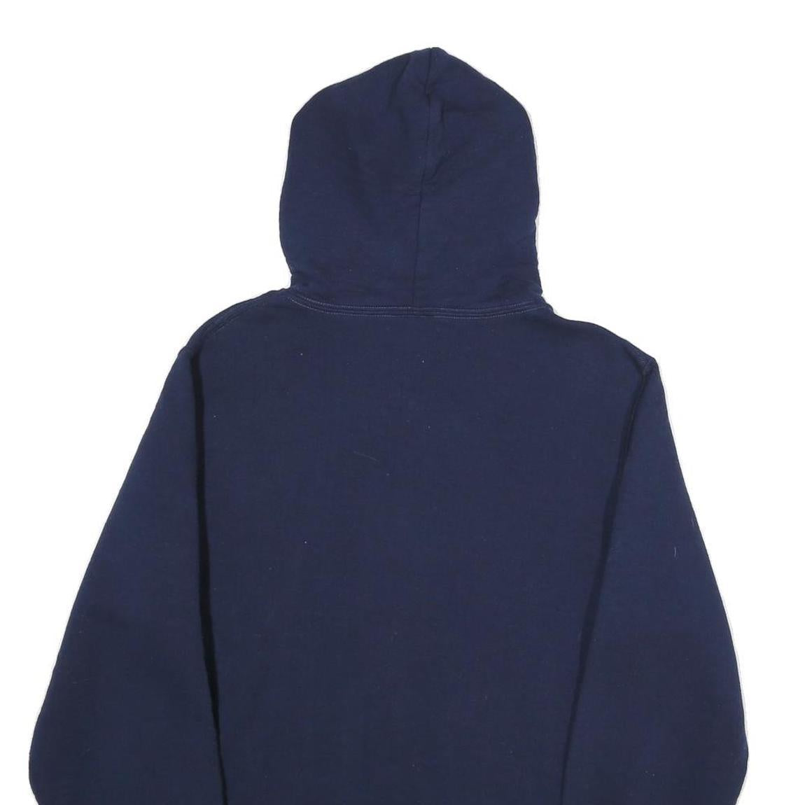 RUSSELL ATHLETIC Mens Navy Blue Pullover Hoodie S Cotton Logo Graphic