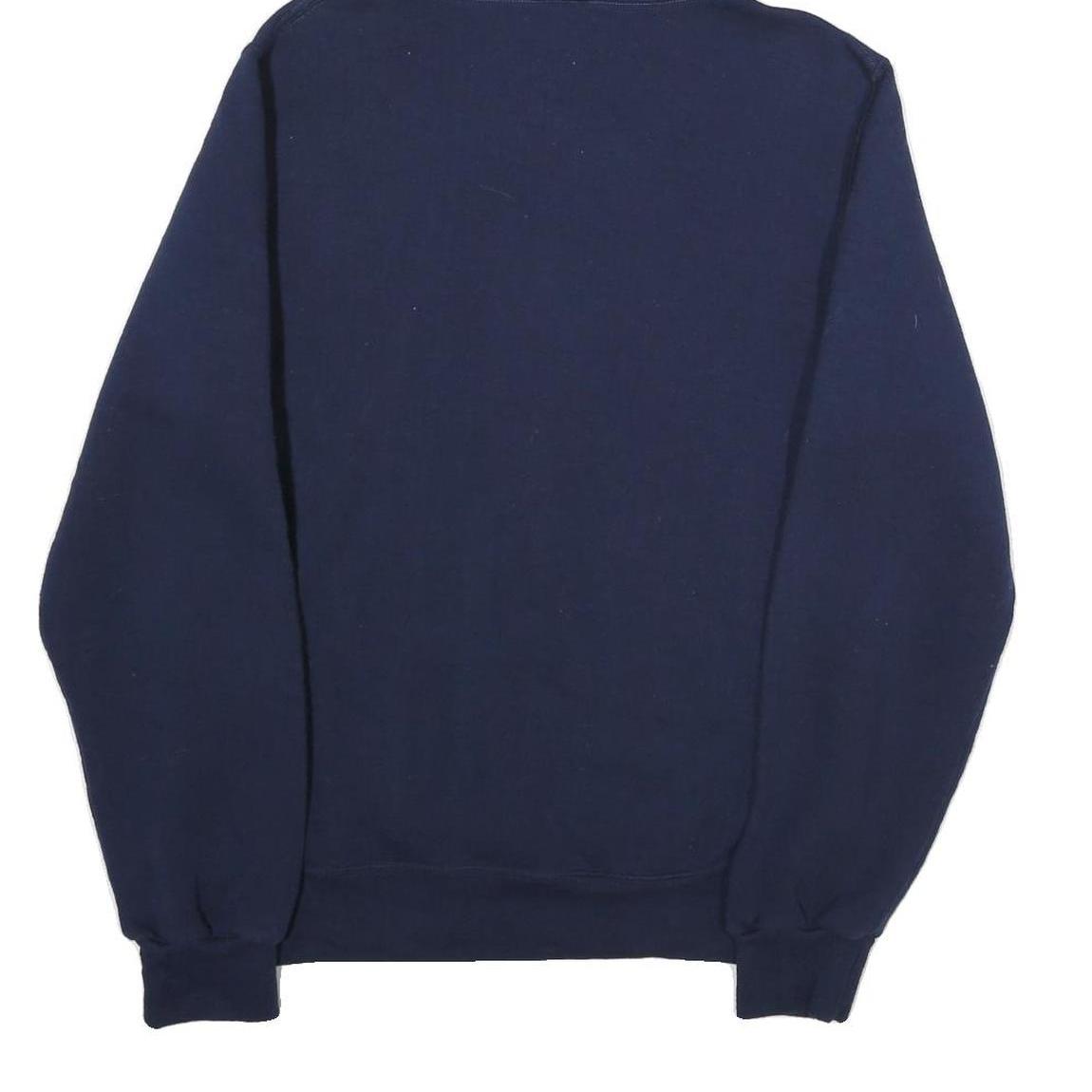 RUSSELL ATHLETIC Mens Navy Blue Pullover Hoodie S Cotton Logo Graphic