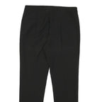 DKNY Womens Black Slim Fit Trousers W32 L29 Zip Closure Polyester Blend