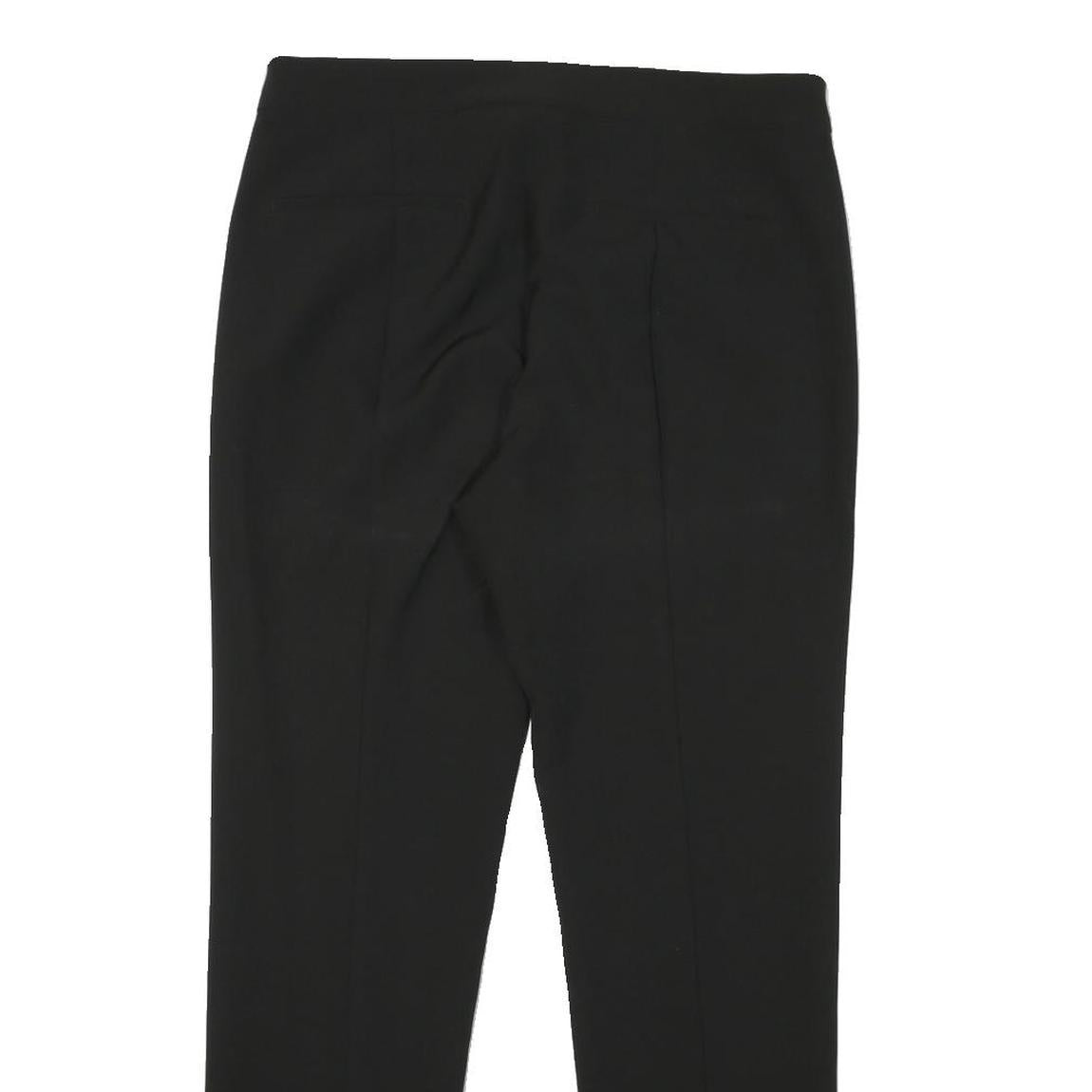 DKNY Womens Black Slim Fit Trousers W32 L29 Zip Closure Polyester Blend