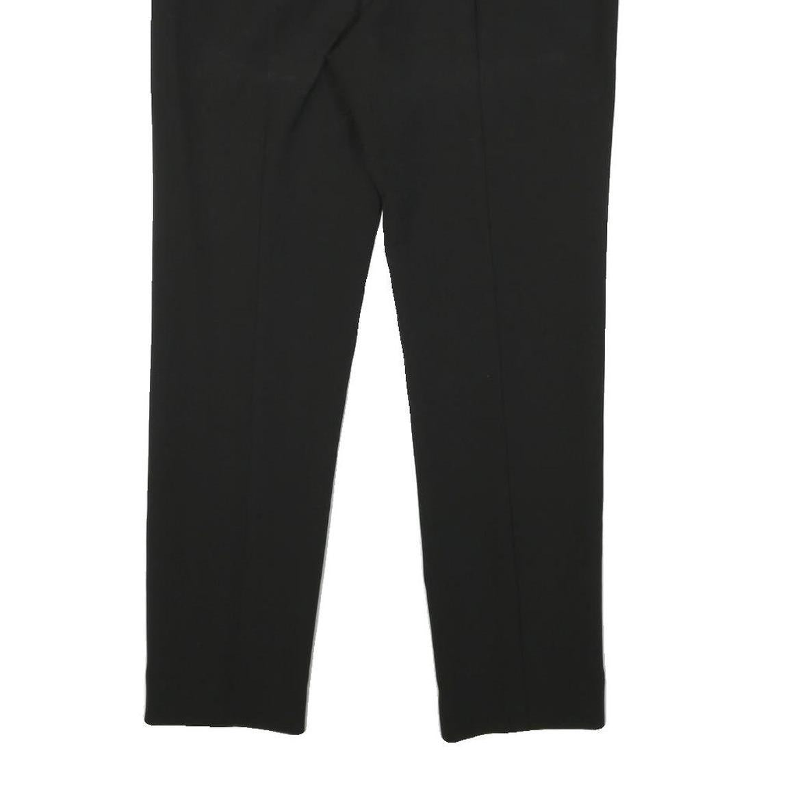 DKNY Womens Black Slim Fit Trousers W32 L29 Zip Closure Polyester Blend