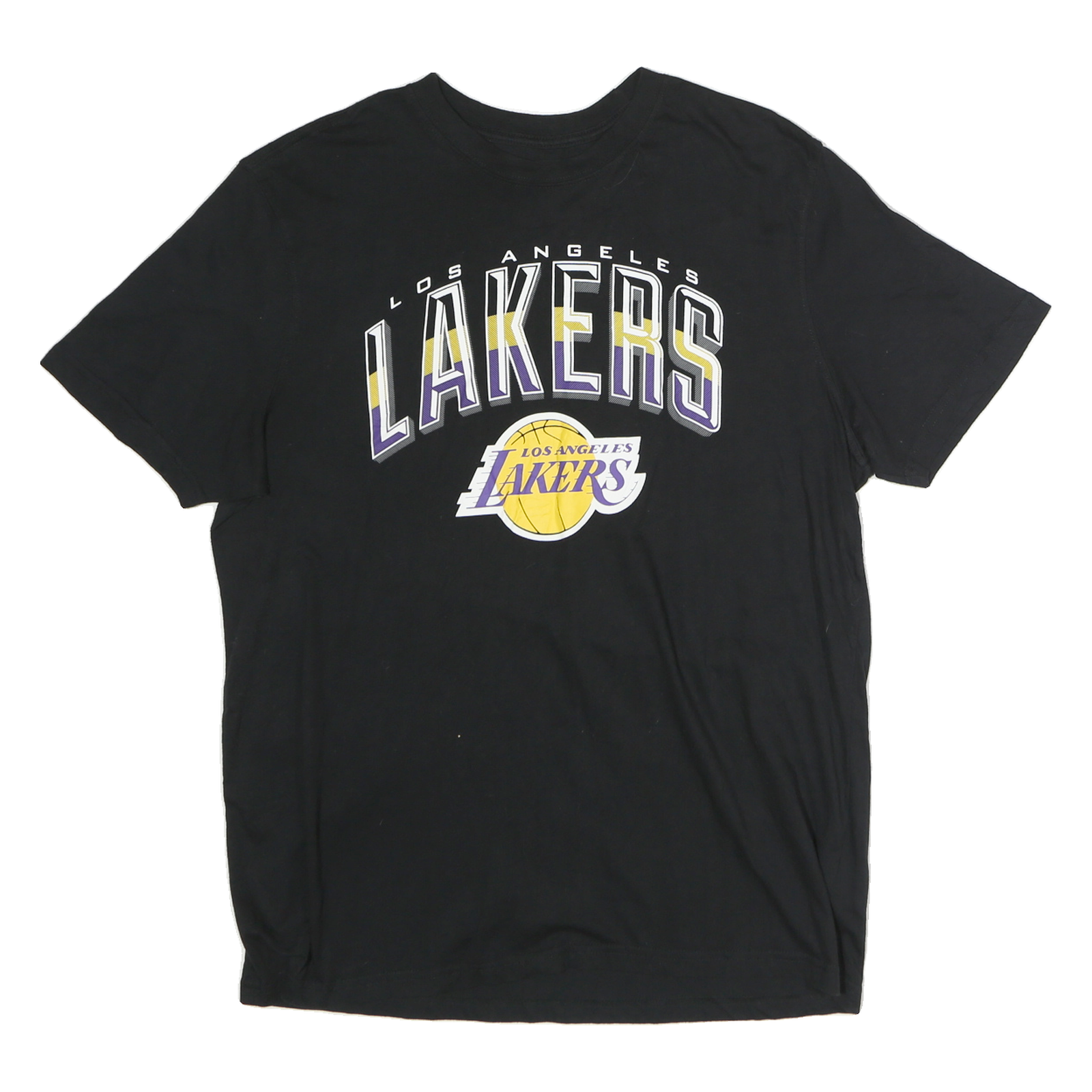NBA Mens Black Los Angeles Lakers Graphic T-Shirt L Short Sleeve Crew Neck