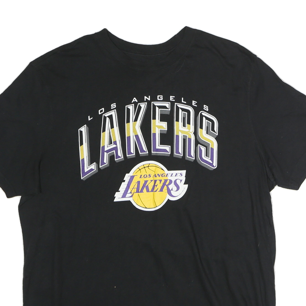 NBA Mens Black Los Angeles Lakers Graphic T-Shirt L Short Sleeve Crew Neck