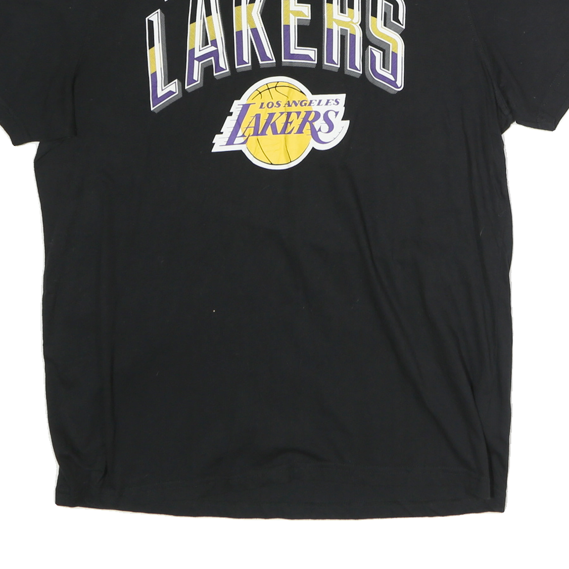 NBA Mens Black Los Angeles Lakers Graphic T-Shirt L Short Sleeve Crew Neck