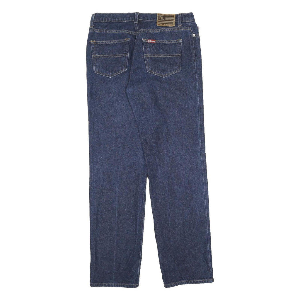 RALPH LAUREN POLO JEANS COMPANY Womens Jeans Blue Regular Straight Denim Dark