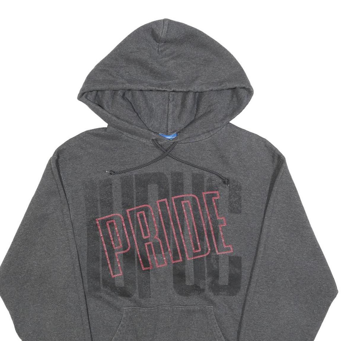 CHAMPION Mens Grey Pride Pullover Hoodie S Cotton Blend Casual Sportswear