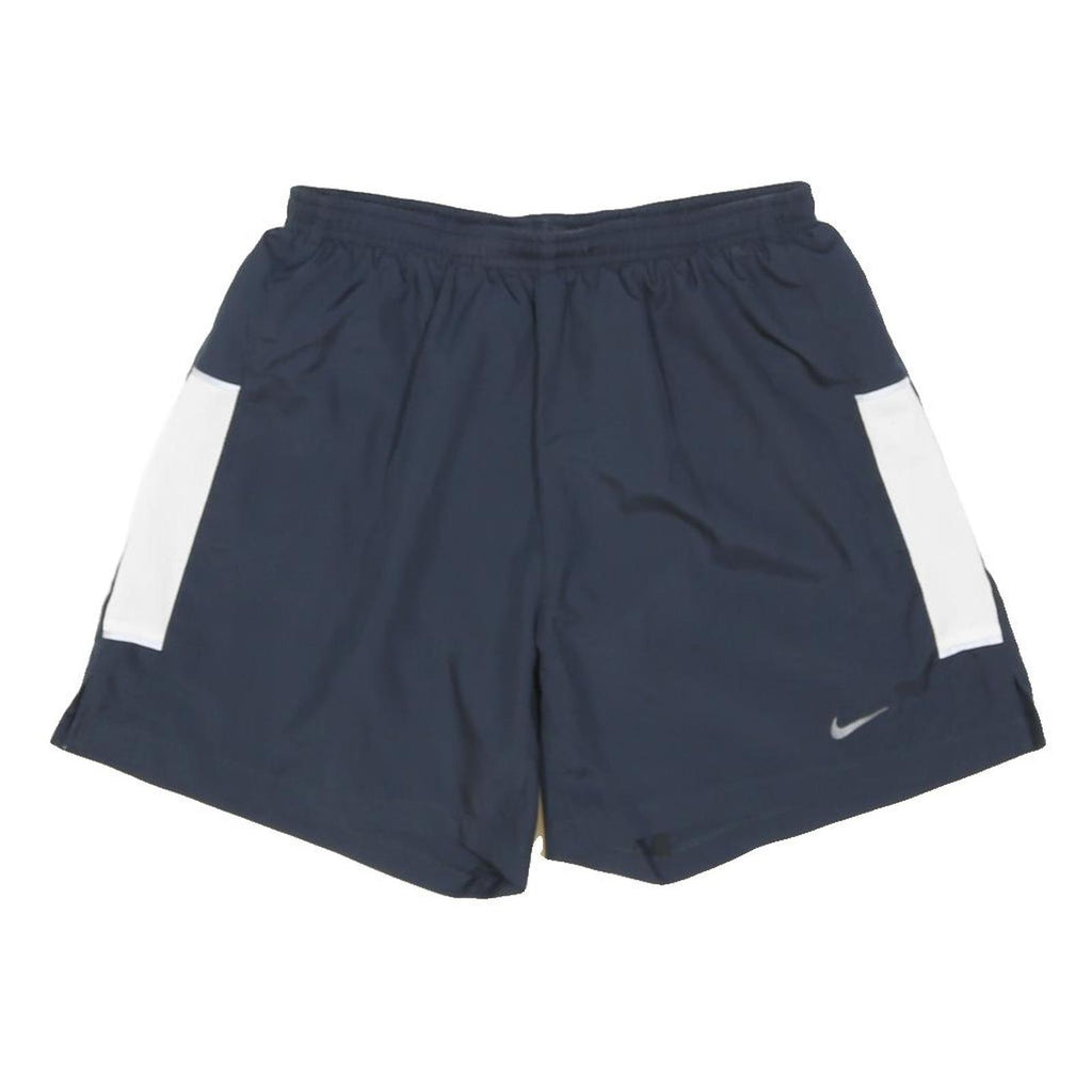NIKE Mens Shorts Navy Blue & White Casual S W25 Polyester Blend Dri-FIT