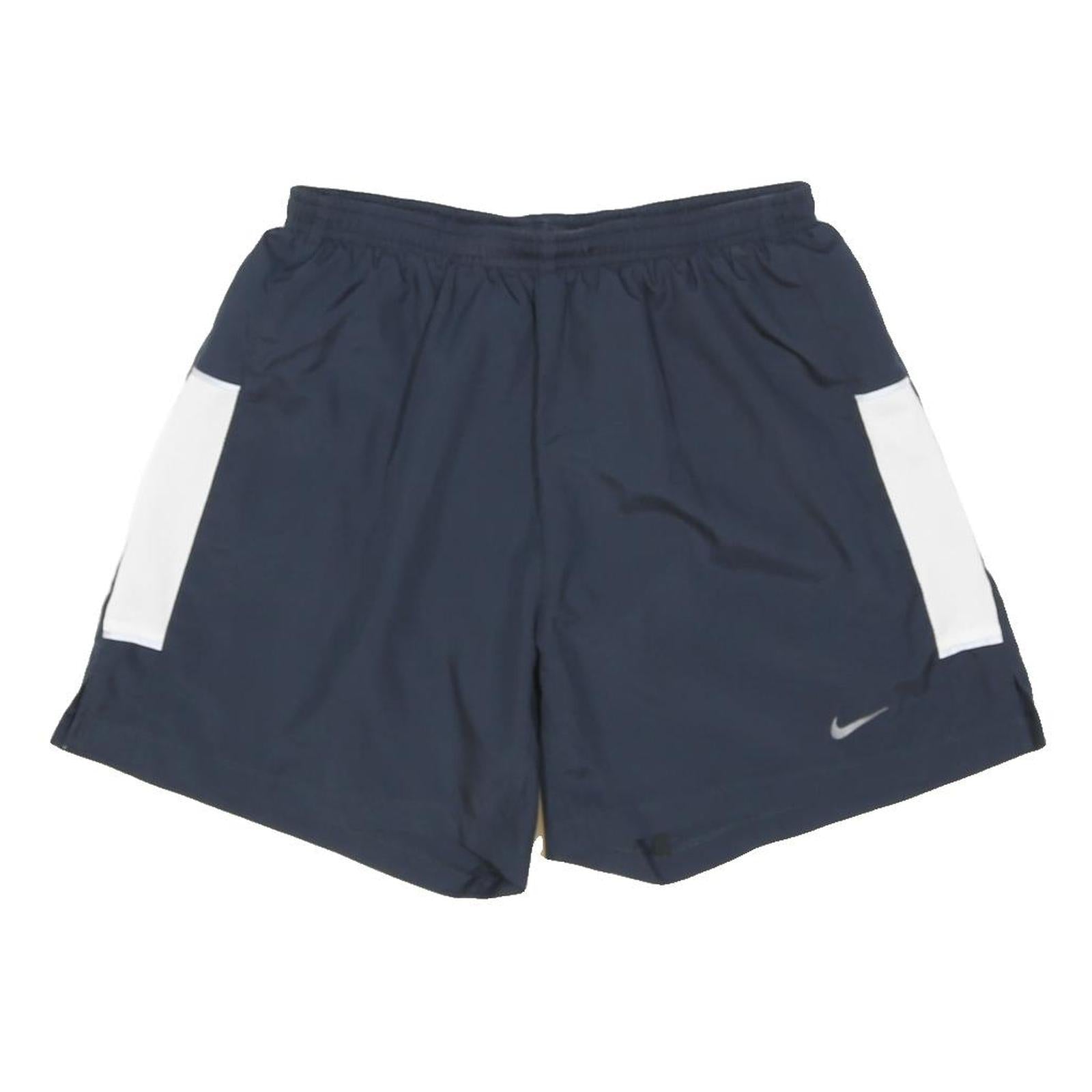NIKE Mens Shorts Navy Blue & White Casual S W25 Polyester Blend Dri-FIT