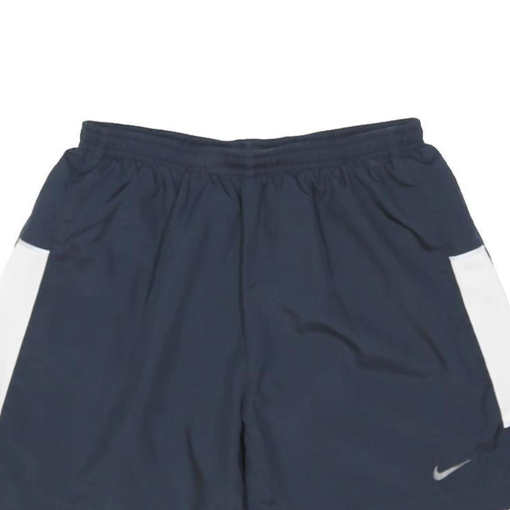 NIKE Mens Shorts Navy Blue & White Casual S W25 Polyester Blend Dri-FIT