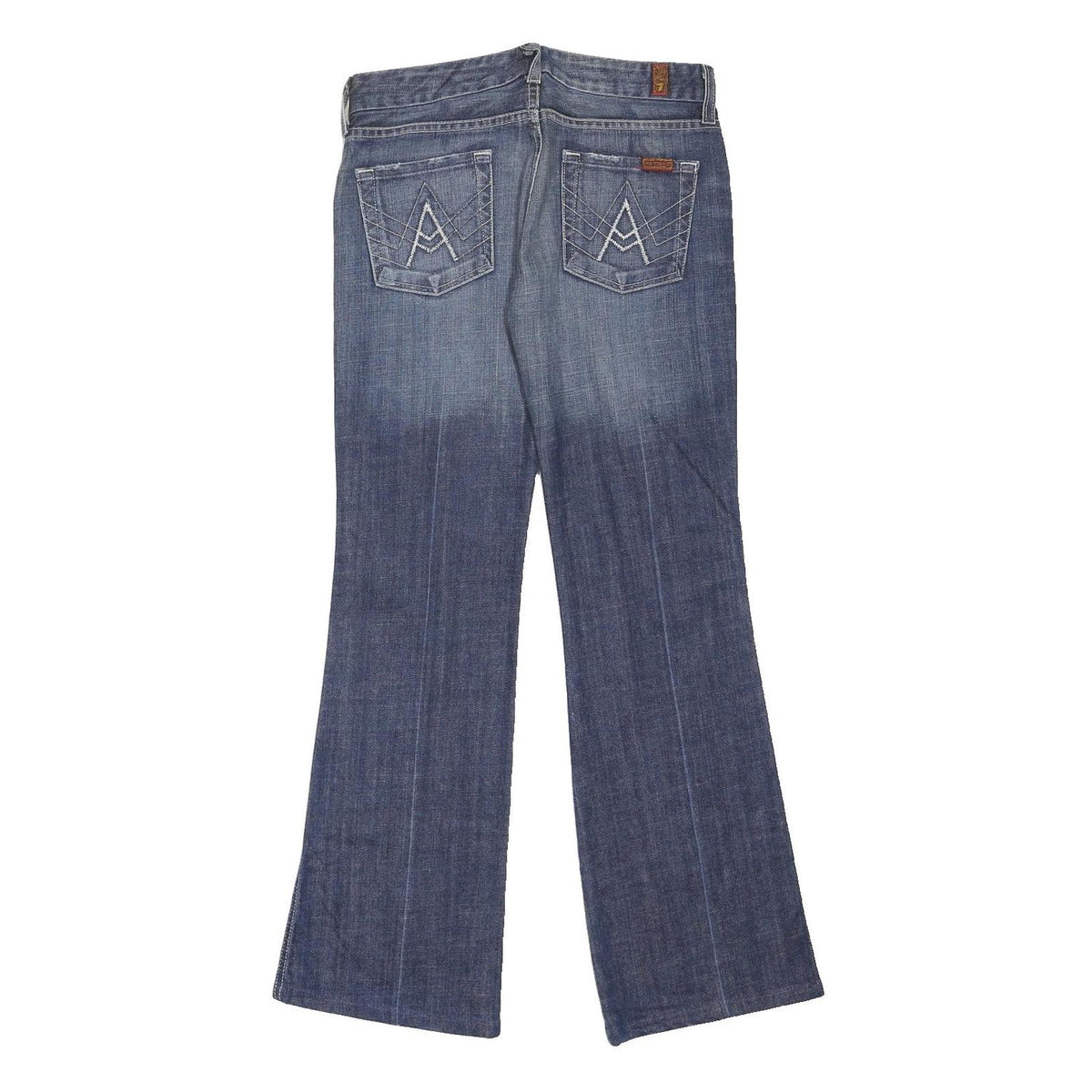 7 FOR ALL MANKIND Womens Jeans Blue Regular Flared Denim Medium W30 L30 Zip
