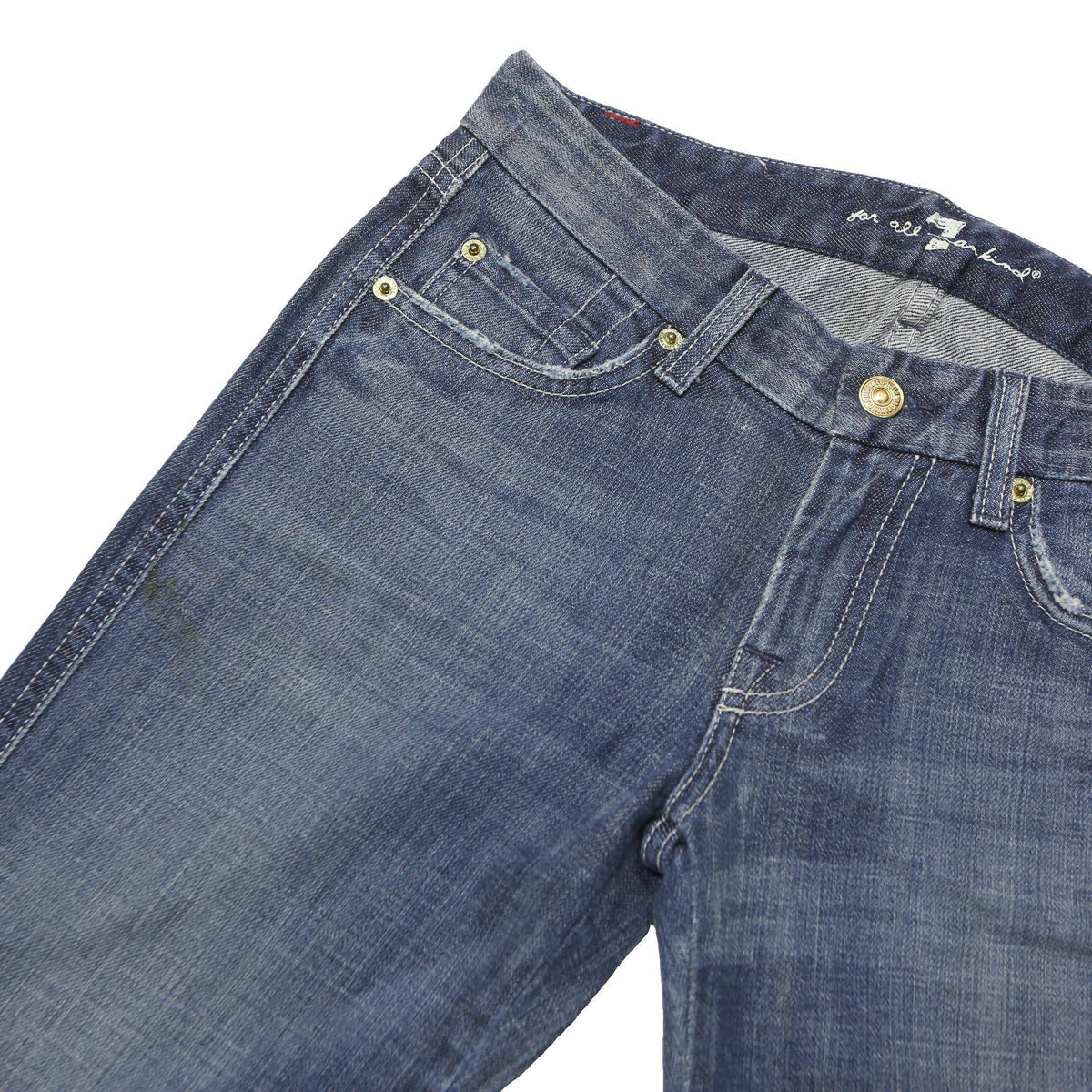 7 FOR ALL MANKIND Womens Jeans Blue Regular Flared Denim Medium W30 L30 Zip