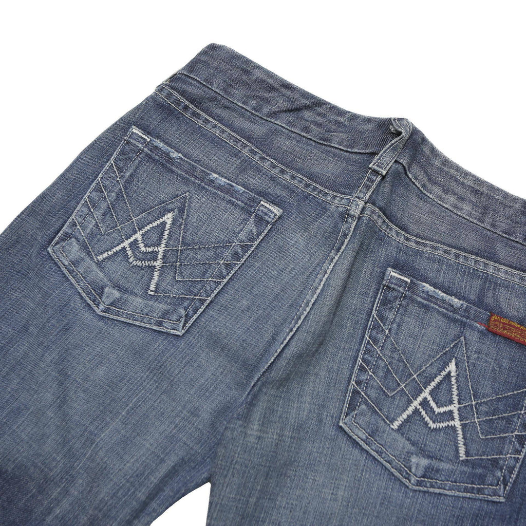 7 FOR ALL MANKIND Womens Jeans Blue Regular Flared Denim Medium W30 L30 Zip