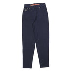 TRUSSARDI Womens Regular Blue Jeans Denim W26 L32 Embroidered Logo Zip Closure