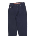 TRUSSARDI Womens Regular Blue Jeans Denim W26 L32 Embroidered Logo Zip Closure