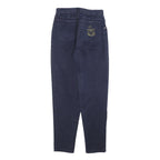 TRUSSARDI Womens Regular Blue Jeans Denim W26 L32 Embroidered Logo Zip Closure