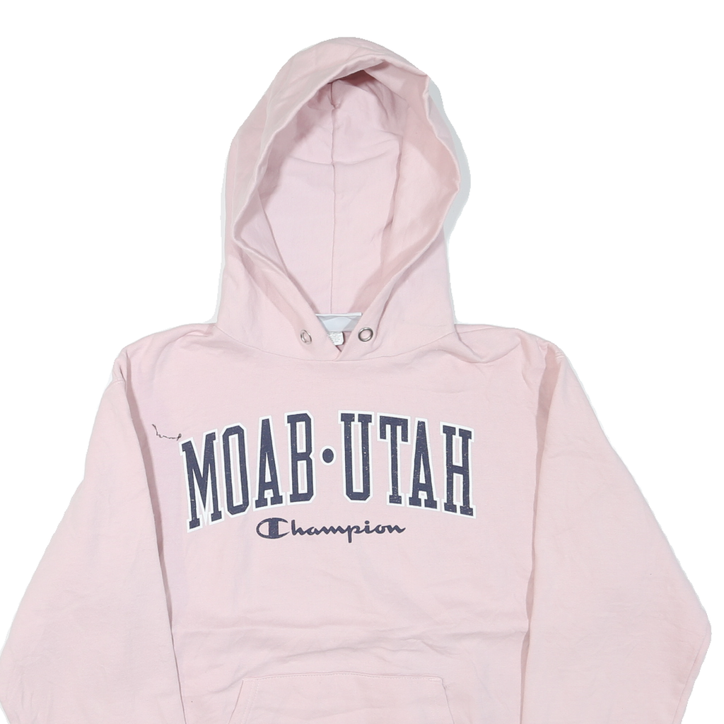 CHAMPION Womens Pink Moab Utah Pullover Hoodie M Cotton Blend Casual