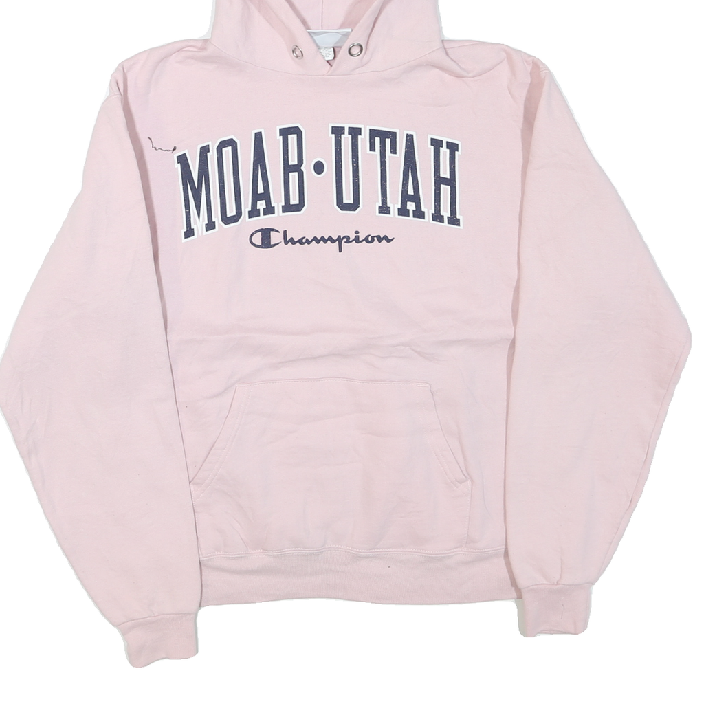 CHAMPION Womens Pink Moab Utah Pullover Hoodie M Cotton Blend Casual