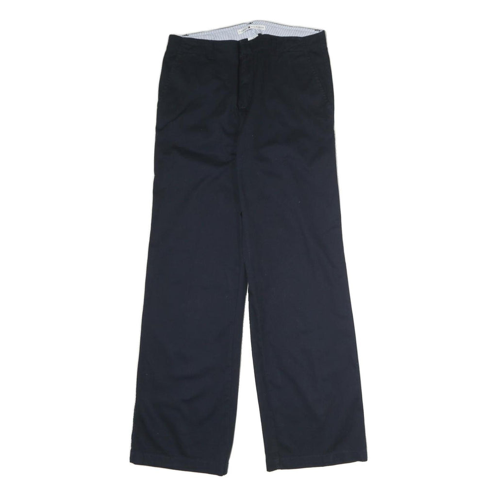 TOMMY HILFIGER Mens Cotton Blend Navy Relaxed Straight Trousers W32 L33 Casual