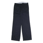TOMMY HILFIGER Mens Cotton Blend Navy Relaxed Straight Trousers W32 L33 Casual