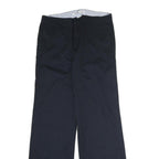 TOMMY HILFIGER Mens Cotton Blend Navy Relaxed Straight Trousers W32 L33 Casual