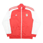 ADIDAS Mens Red & White SL Benfica Track Jacket XL Polyester Woven Zip