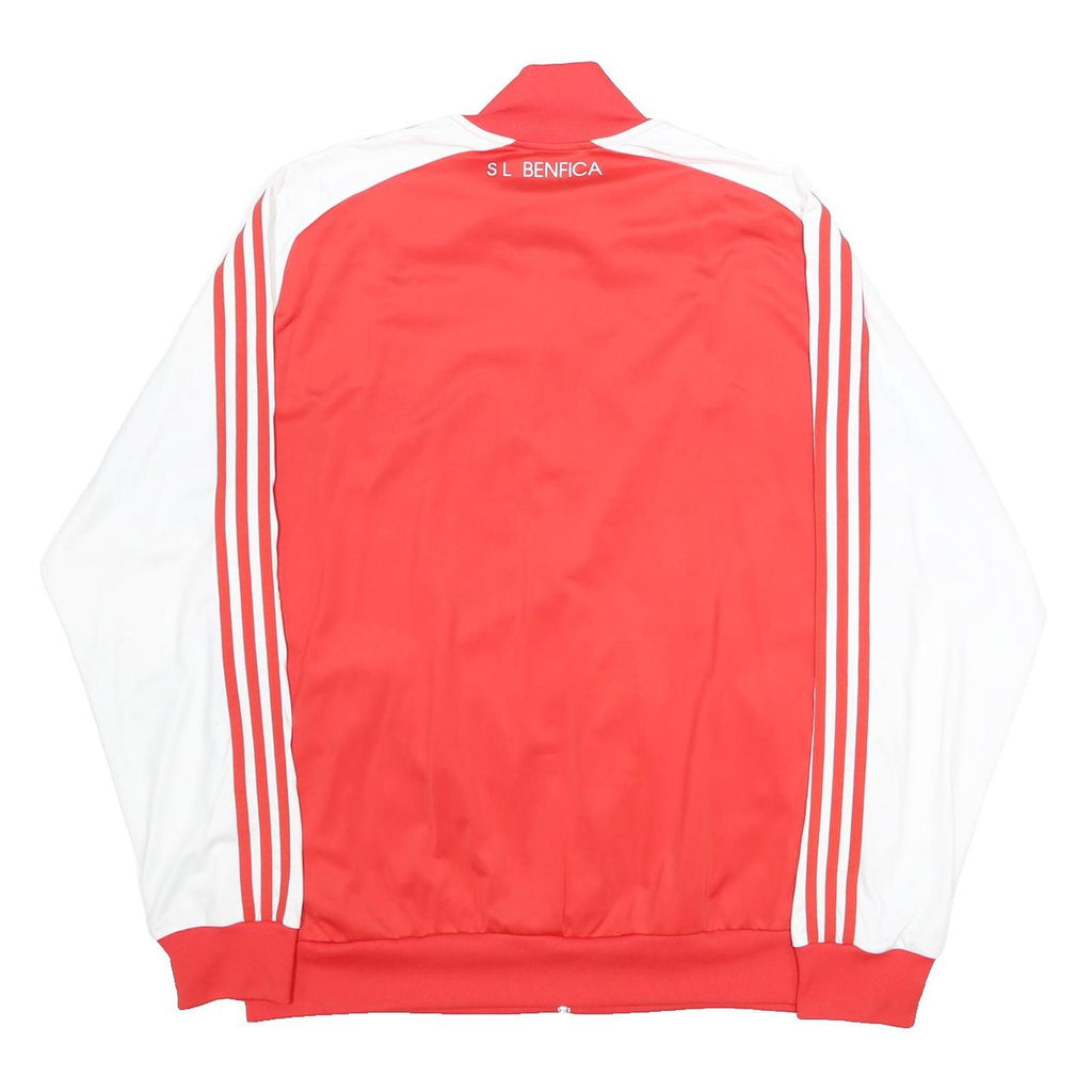ADIDAS Mens Red & White SL Benfica Track Jacket XL Polyester Woven Zip