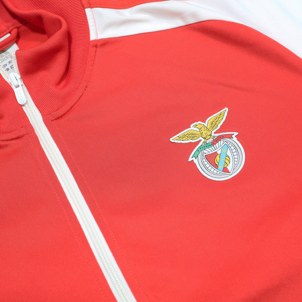 ADIDAS Mens Red & White SL Benfica Track Jacket XL Polyester Woven Zip