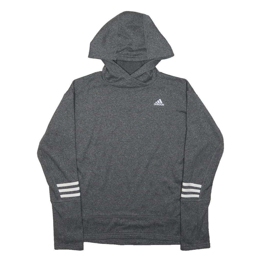 ADIDAS Womens Grey Hoodie S Cotton Blend Pullover Casual Sportswear