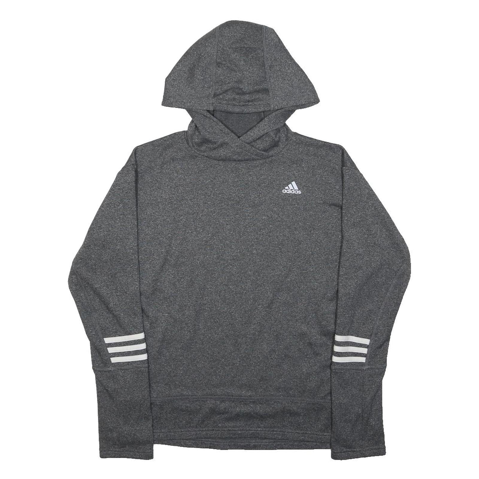 ADIDAS Womens Grey Hoodie S Cotton Blend Pullover Casual Sportswear