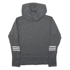ADIDAS Womens Grey Hoodie S Cotton Blend Pullover Casual Sportswear