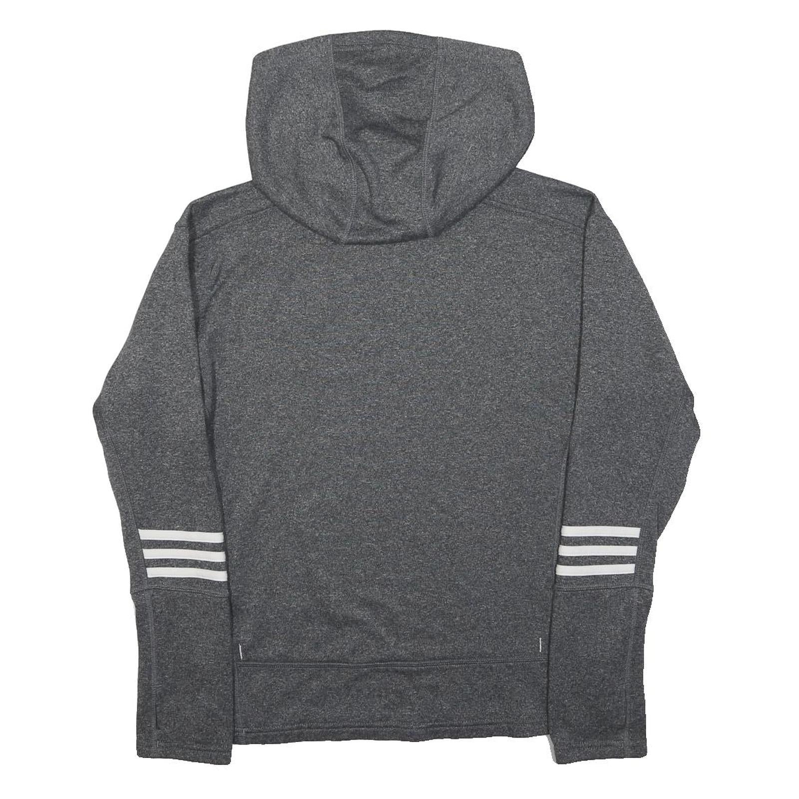 ADIDAS Womens Grey Hoodie S Cotton Blend Pullover Casual Sportswear