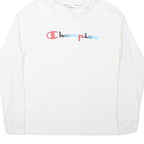 CHAMPION Womens White Hoodie S Colourblock Cotton Blend Casual Pullover