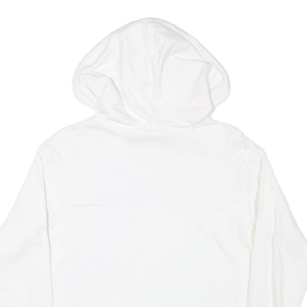 CHAMPION Womens White Hoodie S Colourblock Cotton Blend Casual Pullover