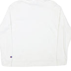 CHAMPION Womens White Hoodie S Colourblock Cotton Blend Casual Pullover