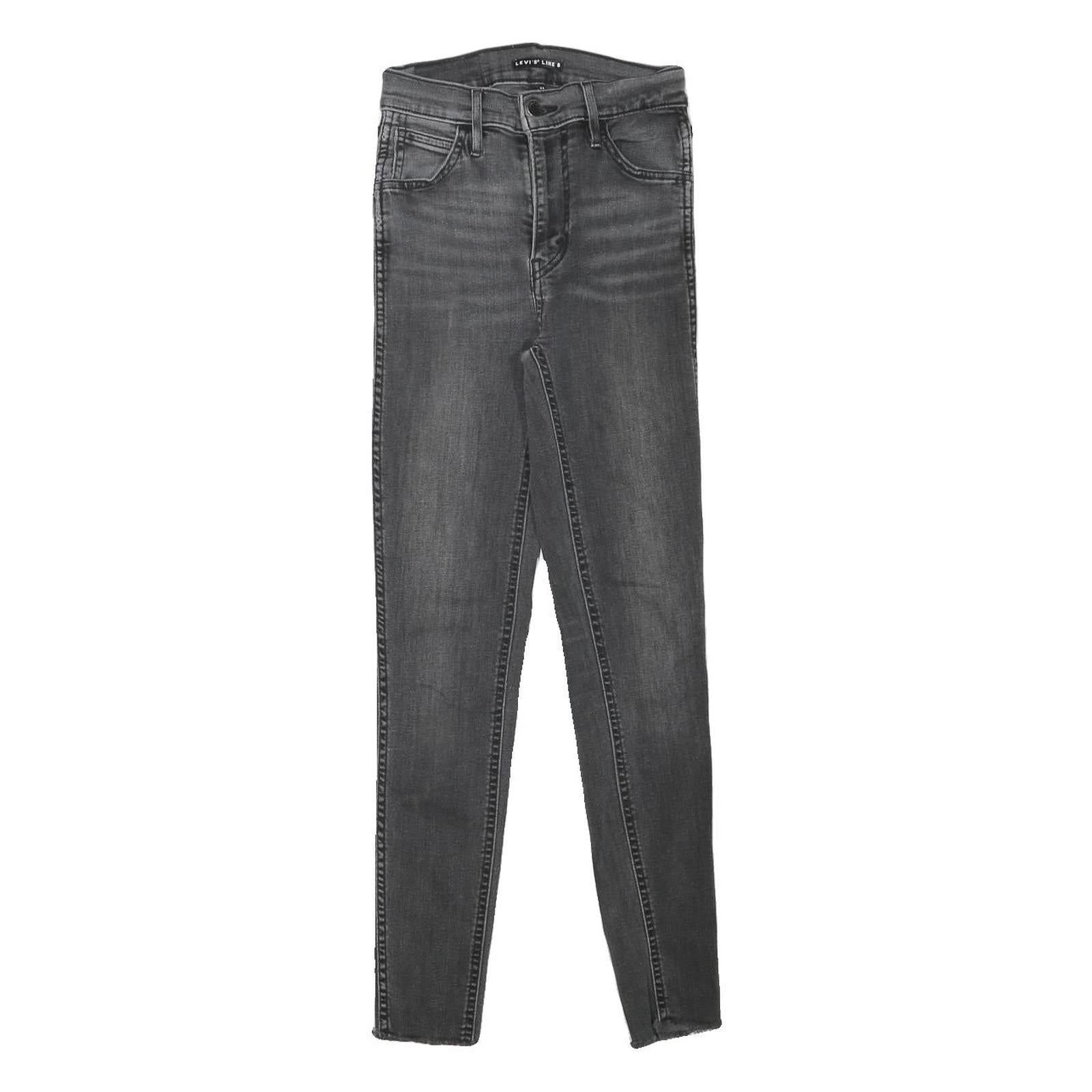 LEVI'S Womens Jeans Grey Slim Skinny Denim Medium W22 L26 Stretch Zip Fastening