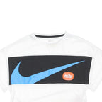 NIKE Womens White & Black Cropped T-Shirt S Short Sleeve Crew Neck Sportswear